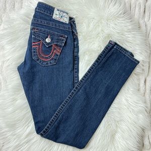 Women's TRUE RELIGION skinny Jeans Dark wash Size 26 Color Blue like NEW